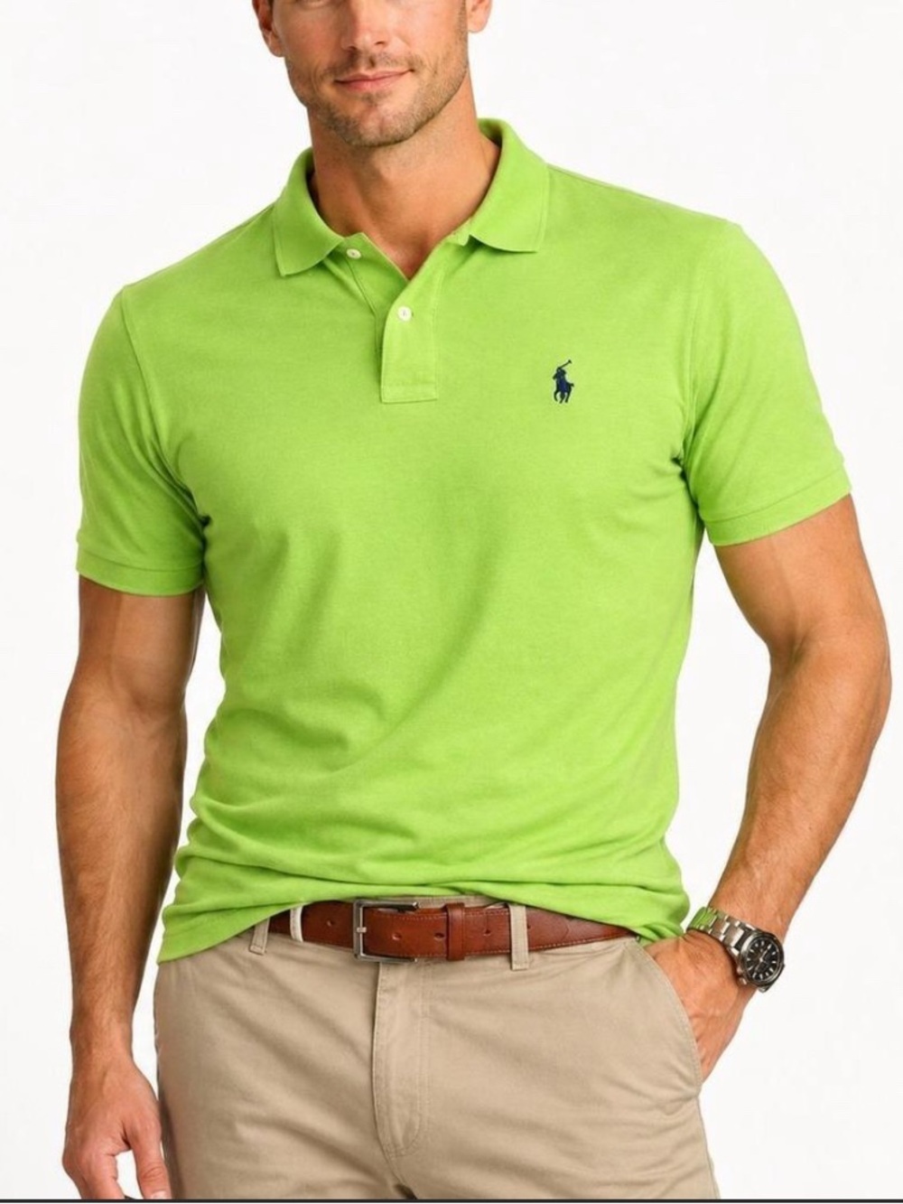 POLO RALPH LAUREN
Featherweight Mesh Lime Green
Short Sleeve Pony Polo Shirt L
